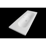 Saniclass Palermo Meubelwastafel - 120x47x3.5cm - overloop - 1 wasbak midden - 1 kraangat - keramiek - wit SW24918