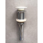 Ideavit Pop up afvoerplug gebogen solid surface chroom wit SW86602