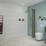 Fortifura Galeria inloopdouche - 30x200cm - rookglas - wandarm - chroom SW876867