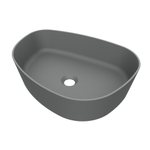 Arcqua Rocker waskom - 50x37x13cm - opbouw - rechts - organisch - cast marble grijs mat SW927808