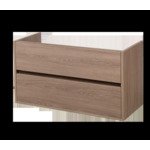 Saniclass Nexxt wastafelonderkast 100x46x55cm 2 softclose greeploze lades met 1 sifonuitsparing MFC Legno Viola SW72245