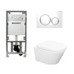 Wiesbaden Vesta toiletset Rimless 52cm inclusief UP320 toiletreservoir en softclose toiletzitting met bedieningsplaat sigma20 wit SW98219