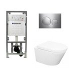Wiesbaden Vesta toiletset Rimless 52cm inclusief UP320 toiletreservoir en softclose toiletzitting met bedieningsplaat sigma20 glans chroom SW98221