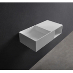 Ideavit Solidplan Wastafel 80x41x20cm rechthoek 0 kraangaten 1 wasbak Solid surface wit SW85943