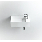 Ideavit Solidcube Fontein 50x30x15cm rechthoek 1 kraangat 1 wasbak Solid surface wit SW85924