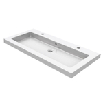 Wiesbaden Kera wastafel enkel met 2 kraangaten 100x46x5 cm keramiek glans wit SW102835