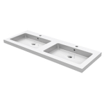 Wiesbaden Kera wastafel dubbel met 2 kraangaten 120x46x5 cm keramiek glans wit SW106370