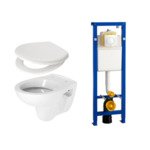 Plieger Compact toiletset toiletset compleet met inbouwreservoir, zitting en bedieningsplaat wit SW28181