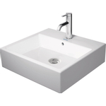 Duravit Vero Air opbouwwastafel geslepen en rugzijde geglazuurd zonder kraangat met overloop 50x47cm met WonderGliss wit SW157033