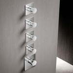 Hotbath Mate High Flow thermostaatkraan met 4 stopkranen vierkant inclusief inbouwdeel geborsteld nikkel SW74363