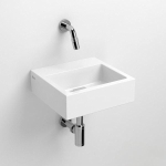 Clou Flush 1 fonteinset 28x27x9cm zonder kraangat met plug Keramiek Wit inclusief kraan en sifon chroom SW732256