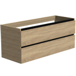 Thebalux onderkast type1 120cm 2x lade greeploos 2x alu greeplijst mat zwart 2x uitsparing tbv wastafels Epic Slimline Soft en Glacier incl witte sifonset SW716870