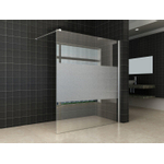 Wiesbaden Comfort inloopdouche 1600 x 2000 x 8 mm nano helder glas met melkglas middenband/chroom SW110934