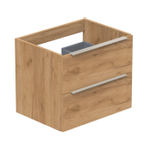 Thebalux Type onderbouwkast 60x45x50cm opbouwgreep RVS 2 softclose lades standaard greep MDF/spaanderplaat sequoia SW768376