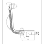 Xenz Serviceartikel Luxe badafvoer/vulcombinatie verlengd messing goud geborsteld SW714313