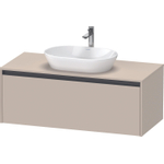 Duravit Ketho 2 wastafelonderbouwkast incl. consoleplaat met 1 lade 120x55x45.9cm met handgreep antraciet taupe supermat SW771787