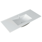 Adema Vygo meubelwastafel - 101x2x46cm - overloop - 1 wasbak - 1 kraangat - keramiek - wit SW732906