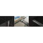 Wiesbaden Slim profielset met stabilisatiestang 120 cm geborsteld staal SW203912