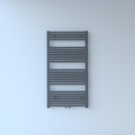 Rosani Exclusive line 2.0 radiator 60x120cm 617watt recht middenaansluiting structuur grijs metallic SHOWROOMMODEL SHOW18604