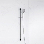 Fortifura Calvi glijstangset met ronde handdouche, metalen doucheslang chroom SW1159290