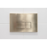 QeramiQ Push metal Bedieningsplaat geborsteld goud met rechthoek dualflush frontbediening voor Geberit UP320 inbouwreservoir SW706201