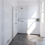 Plieger Panorama douchewand 6mm 88/90x200cm inclusief bevestiging en muursteun 100cm verstelbaar chroom SW225876