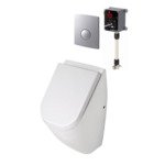 Plieger Chicago urinoir pack met deksel spoelmechanisme en bedieningspaneel matchroom wit 4970168