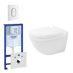 Duravit Starck toiletset bestaande uit inbouwreservoir, toiletpot, toiletzitting en bedieningsplaat wit SW276993