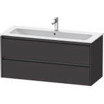 Duravit Ketho 2 wastafelonderbouwkast met 2 laden voor enkele wastafel 121x48x55cm met grepen antraciet grafiet supermat SW772972