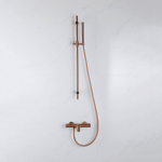 Fortifura Calvi Badkraan - met glijstangset - staafhanddouche - gladde doucheslang - geborsteld koper PVD SW1243262