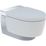 Geberit AquaClean Mera Comfort douchewc met geurafzuiging met warme luchtdroging en Ladydouche met softclose zitting glans chroom afdekplaatje Glans Wit GA13633