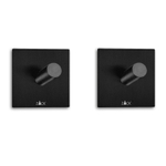 Zack Peco handdoekhaak 4.2x4.2cm vierkant zelfklevend Mat Zwart set van 2 SW377920