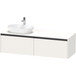Duravit Ketho 2 wastafelonderbouwkast incl. consoleplaat met 2 laden voor waskom links 160x55x45.9cm met handgrepen antraciet wit supermat SW771993
