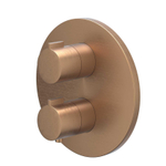 IVY Pact Afbouwdeel - voor Inbouwthermostaat - 2-weg - stop-omstel - rond rozet - Geborsteld mat koper PVD SW1031012