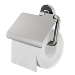 Tiger Cooper Toiletrolhouder - met klep - geborsteld RVS/zwart SW771735