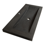 Saniclass Corestone meubelwastafel 100x46x5cm zonder overloop 1 wasbak Midden 1 kraangat Natuursteen Basalt SW10777