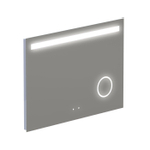 Thebalux Type F spiegel 100x70cm Rechthoek met verlichting en spiegelverwarming incl vergrotende spiegel led aluminium SW716307