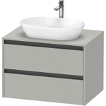 Duravit Ketho 2 wastafelonderbouwkast incl. consoleplaat met 2 laden 80x55x56.8cm met handgrepen antraciet betongrijs mat SW771878
