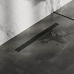 Brauer Douchegoot - 70x7.5cm - vloerflens - RVS - zwart SW771612