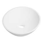 Saniclass Fine Stone Rond opbouwwaskom 40x40x15cm zonder overloop rond Finestone mat wit SW104803