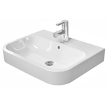 Duravit HappyD 2 opbouwwastafel geslepen met overloop met kraangat 60x46cm met wondergliss wit SW54291