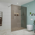 Fortifura Galeria inloopdouche - 160x200cm - rookglas - wandarm - chroom SW876874