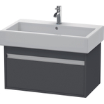 Duravit Ketho Wastafelonderkast 75x44x41cm 1 lade Standaard greep met softclose spaanplaat Grafiet Mat 0280166