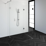 BRAUER Create Inloopdouche - reversed - 100x140cm - profielloos - 40cm - zijwand - antikalk - 8mm veiligheidsglas - chroom SW224010