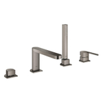 GROHE Plus afbouwdeel 4-gats badrandcombinatie m. omstel incl. baduitloop, handdouche en doucheslang 200cm brushed hard graphite SW523658