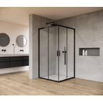 Saniclass Casus Douchecabine - 90x90x200cm - hoekinstap - helder glas - profiel - mat zwart SW773920