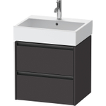 Duravit Ketho 2 wastafelonderbouwkast - 2 laden - 58.4x46x54.9cm - grepen antraciet - grafiet supermat SW772980