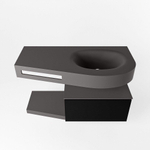 MONDIAZ RIVA Badkamermeubelset - 100x50x30cm - 1 lade - MDF Urban mat - push to open - 1 kraangat - wasbak rechts - solid surface darkgrey SW702626