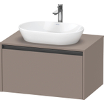 Duravit Ketho 2 wastafelonderbouwkast incl. consoleplaat met 1 lade 80x55x45.9cm met handgreep antraciet basalt mat SW772762