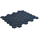 The Mosaic Factory Valencia mozaïektegel - 27.6x32.9cm - wand en vloertegel - Zeshoek/Hexagon - Gerecycled glas Blue Mat SW374597